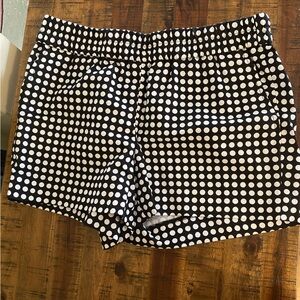 J Crew black and white polka dot shorts